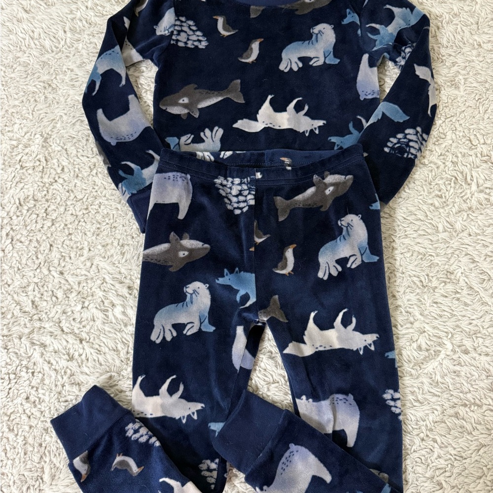 Carters Animal Print Fleece Pajama Set